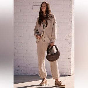 Free People Beach Hailee Cardigan sweater set size Large Peyote color